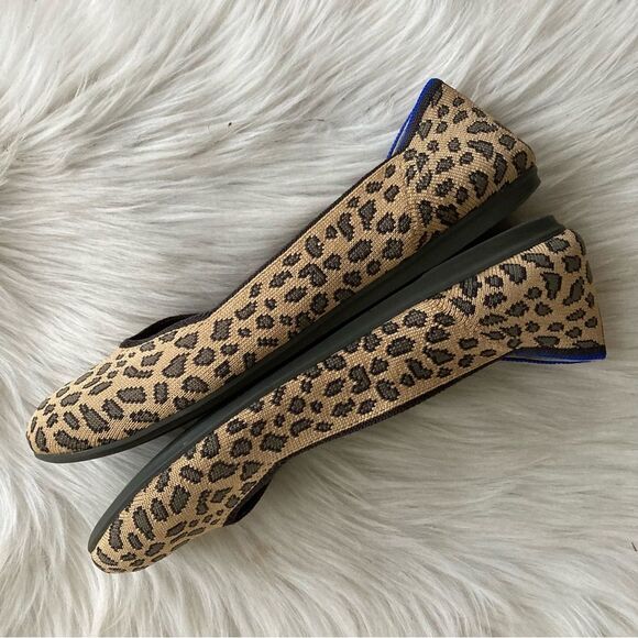 ROTHYS Cheetah Leopard Print Round Flats The Lounge Loafer Flat sz. 6.5 - Picture 3 of 11
